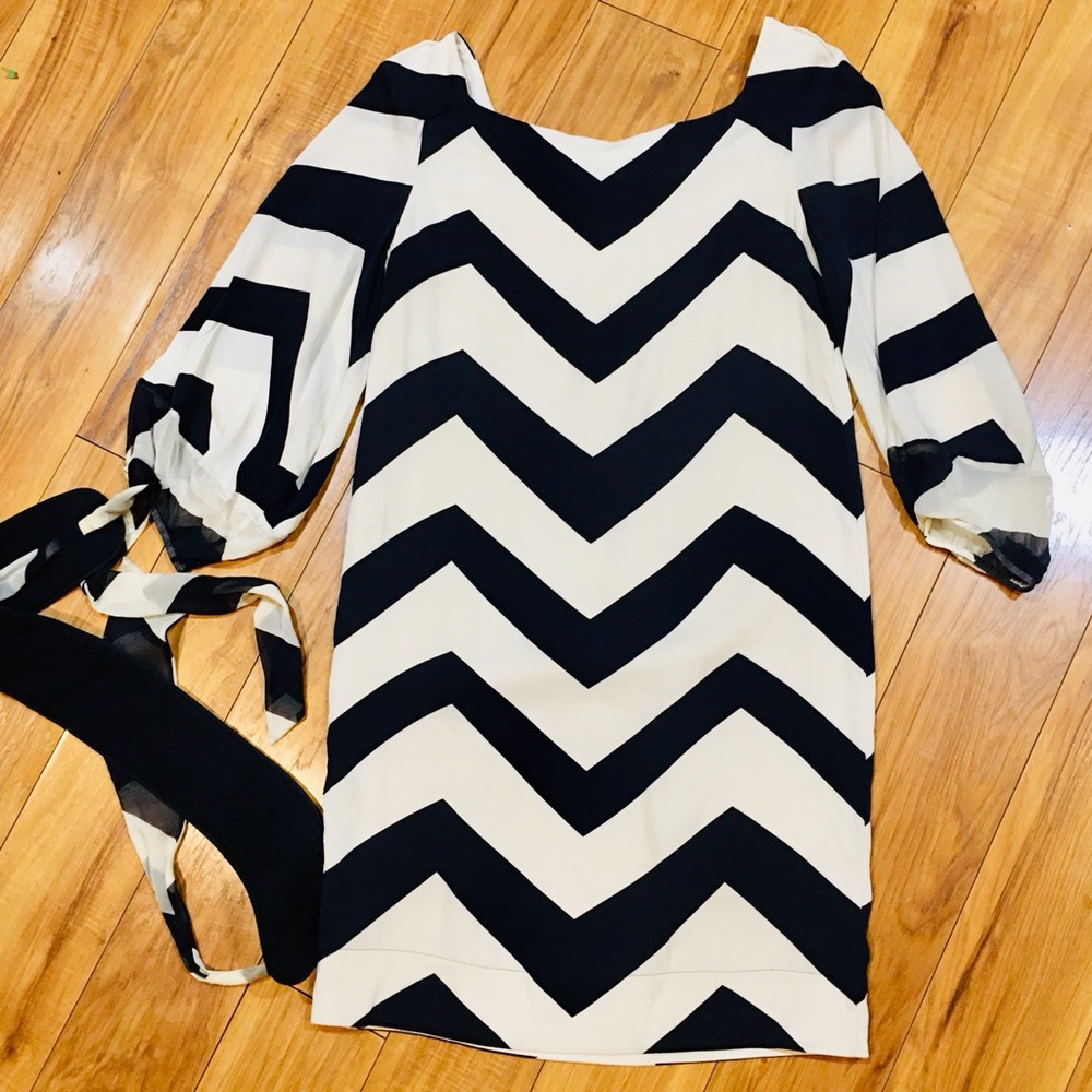 Diane  Von Furstenberg silk dress luxury striped coastal nautical 6 medi…